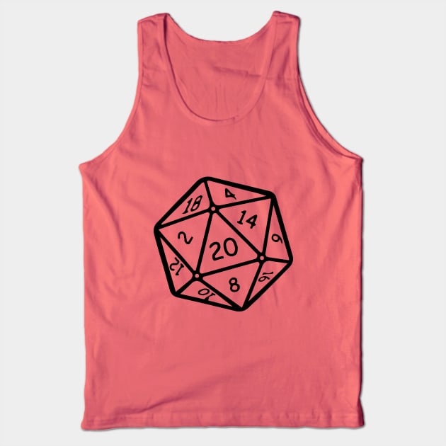 20 sided dice - line art 2 Tank Top by helengarvey